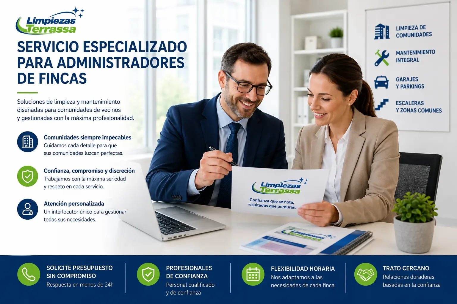 Limpieza para administradores de fincas en Terrassa